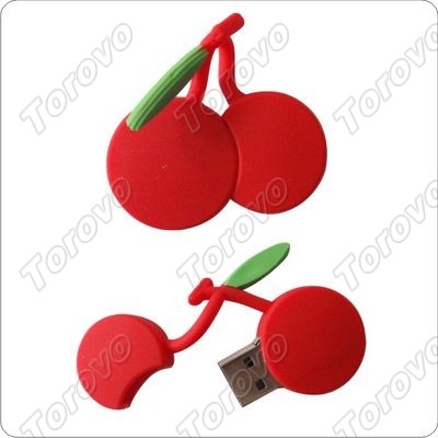 送禮佳品U盤(pán) 可愛(ài)同心果櫻桃U盤(pán)