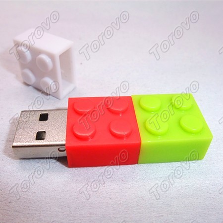 超萌的塑料糖果色創意禮品積木U盤