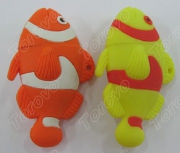 鮮艷亮麗的水生仿真小丑魚(yú)U盤(pán)生產(chǎn)