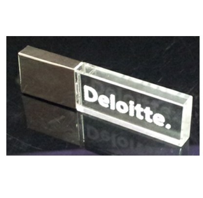 高檔時(shí)尚禮品定制裝彩燈的水晶U盤