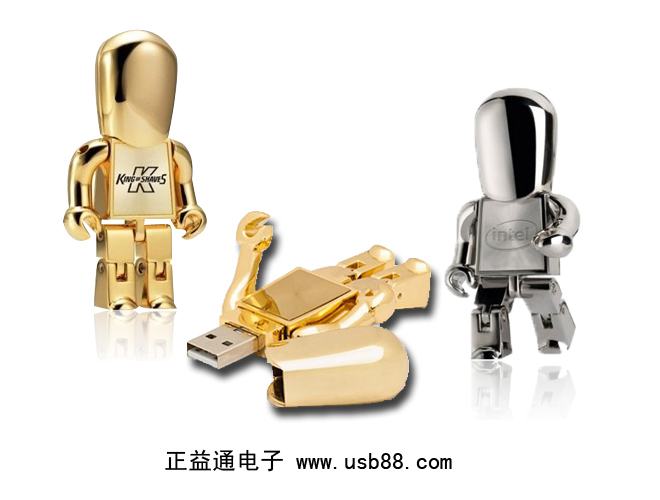 金屬機(jī)器人U盤(pán)，鋼硬外形酷勁十足